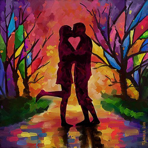 500x500e Love,e Heart By Tatiana Larina - One Love Painting