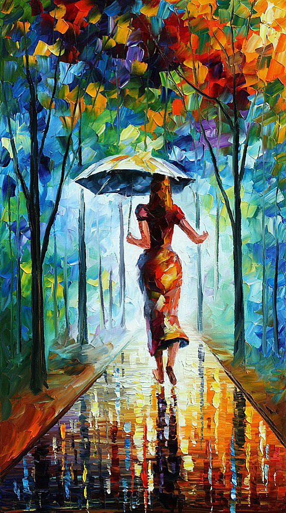 558x1000 Running Towards Love 2 Palette Knife Oil Painting On Canvas - One Love Painting
