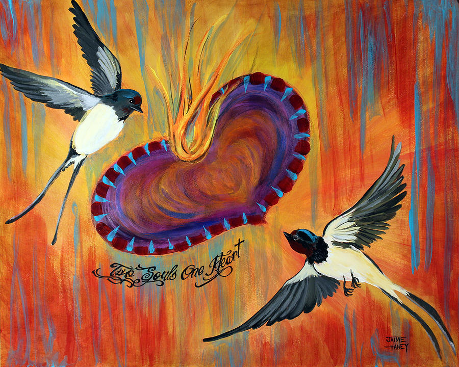 900x720 Two Hearts One Love Paintings Fine Art America - One Love Painting