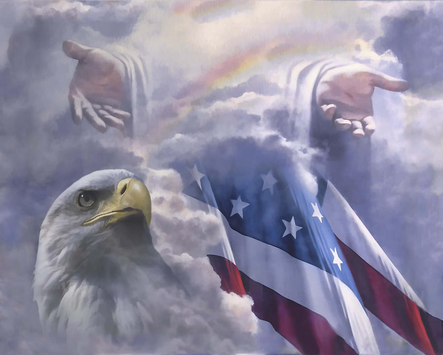 900x720 One Nation Under God Painting By Danny Hahlbohm - One Nation Under God Painting