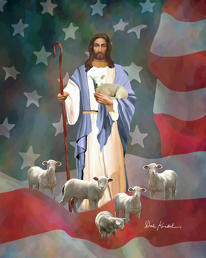 720x900 Christian Art Of Jesus - One Nation Under God Painting