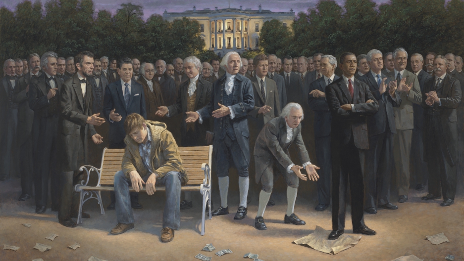 937x528 This Protest Art Under Obama Made One Artist A Right Wing Icon - One Nation Under God Painting