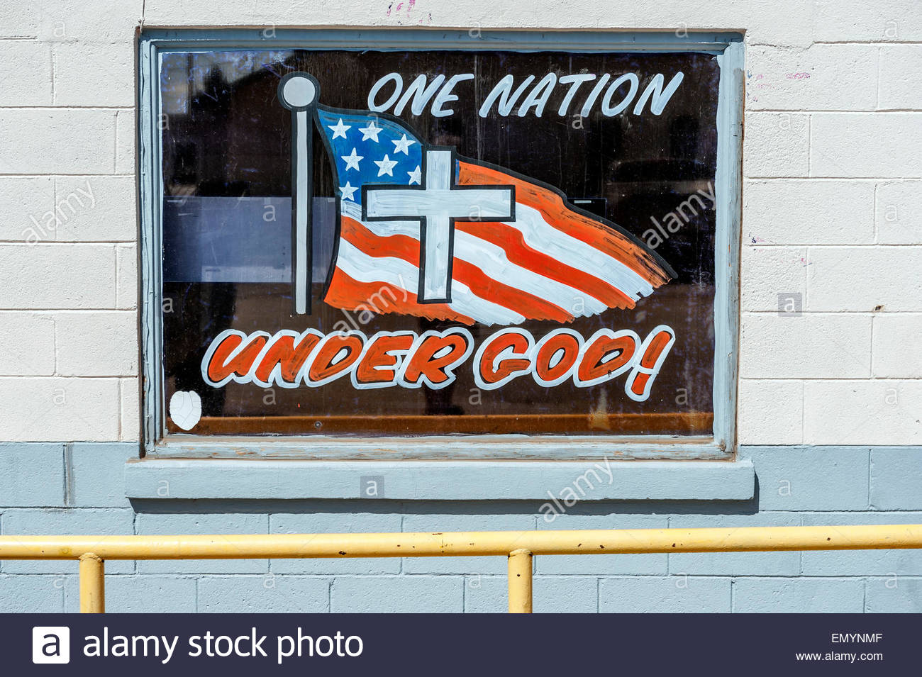 1300x955 One Nation Under God American Flag Painting On A Window. Texas - One Nation Under God Painting