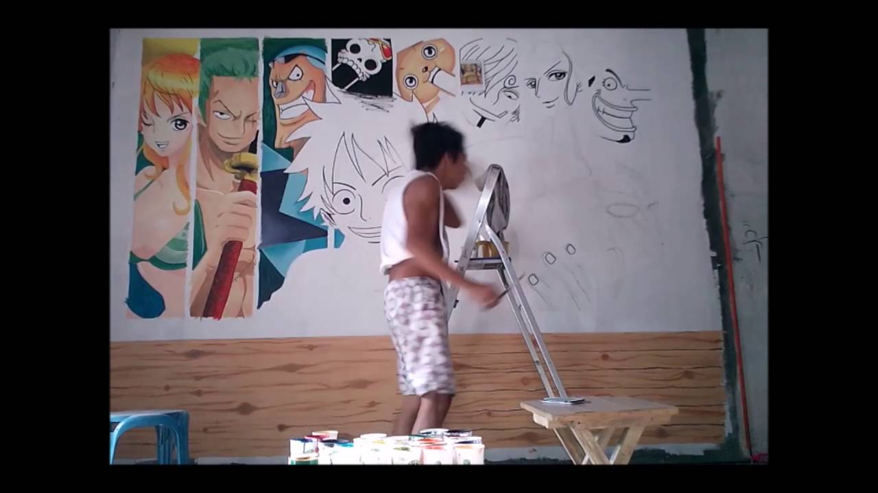 1280x720 Speed Wall Painting Murales Of One Piece Art By Pirate's Burger - One Piece Painting