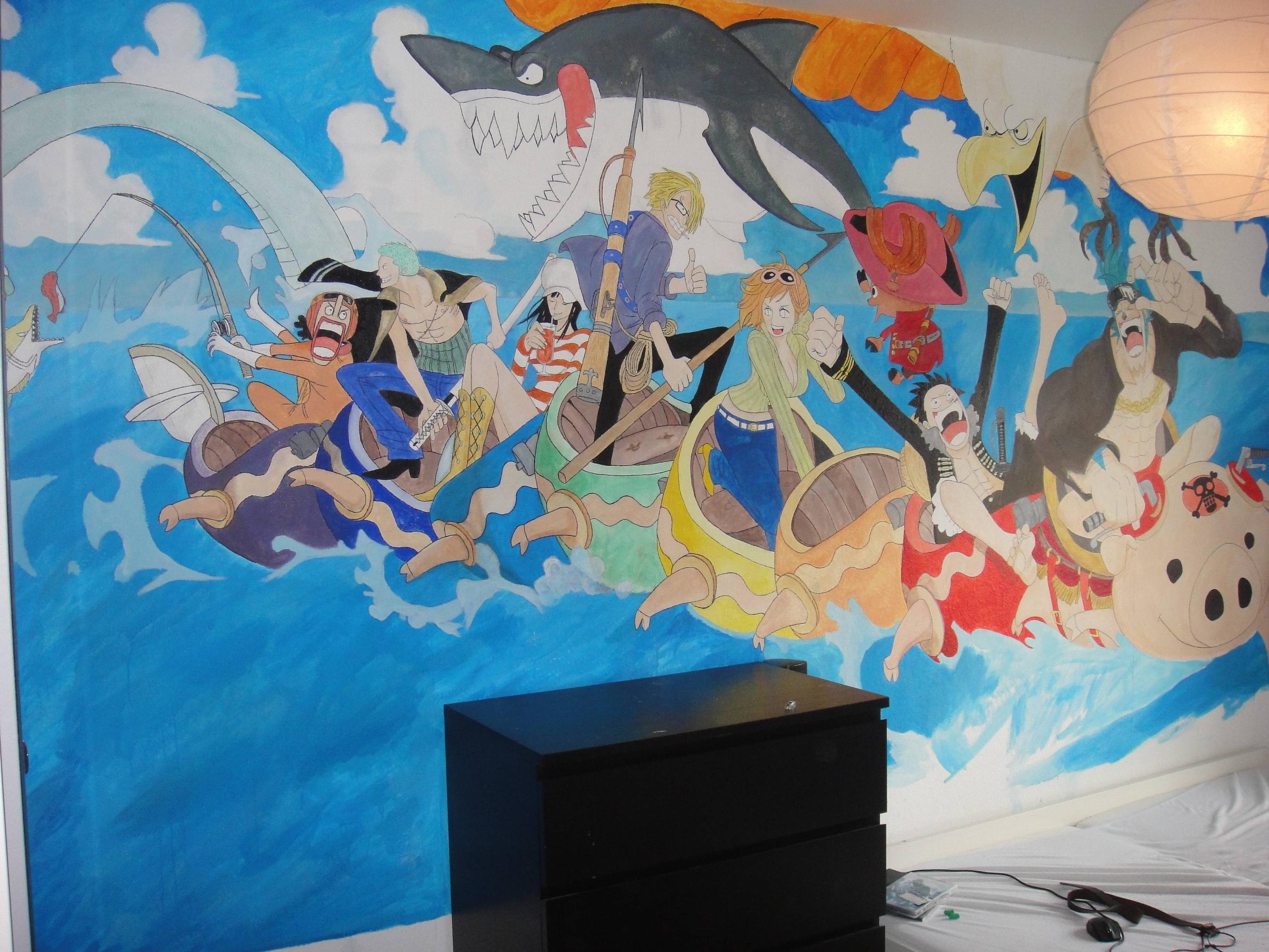2991x2244 I Painted My Bedroom Wall In A One Piece Theme And Thought You - One Piece Painting
