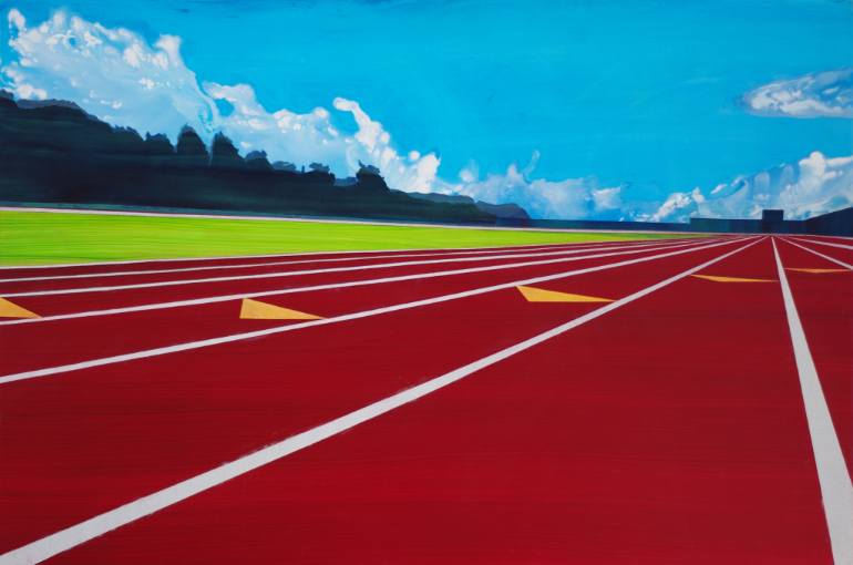 770x510 Saatchi Art Track (One Point Perspective) Painting By Lisa Gronseth - One Point Perspective Painting