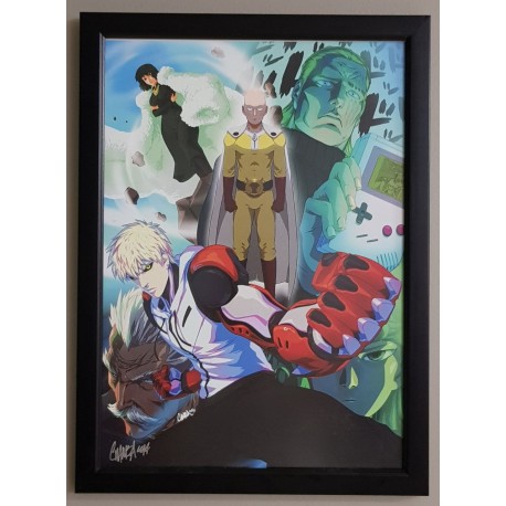 458x458 One Punch Man Signed Painting - One Punch Man Painting