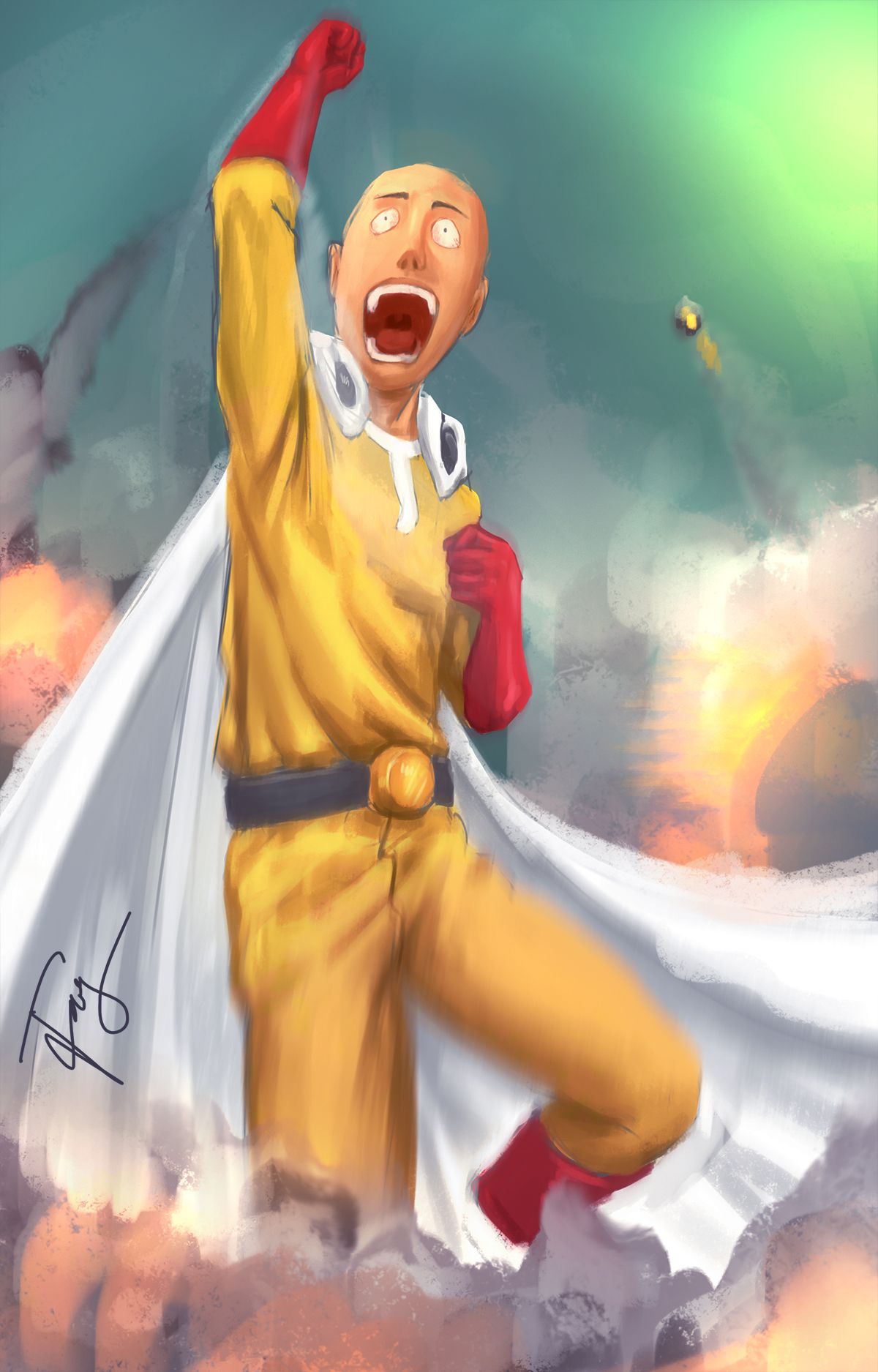 1200x1875 Saitama One Punch Man Speed Painting 1 Hour By Tatang999 - One Punch Man Painting