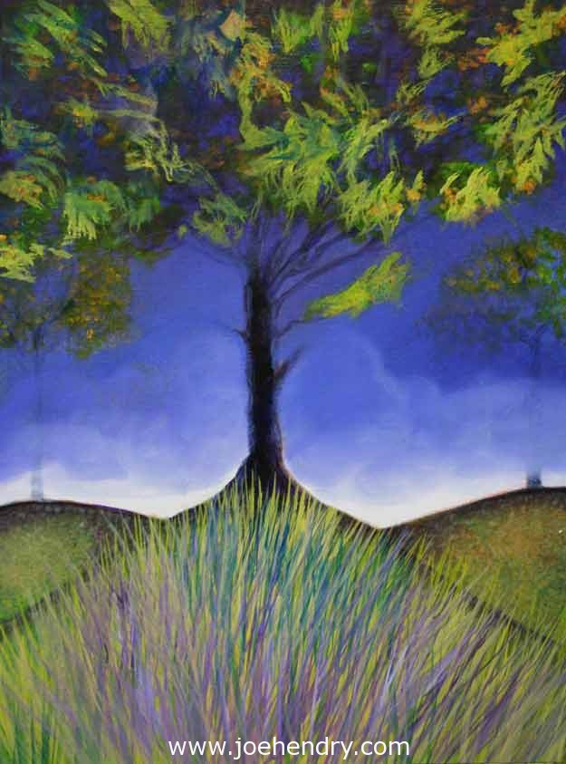 625x843 Original Landscape Painting. Tree Art By Scottish Artist Joe Hendry - One Tree Hill Painting