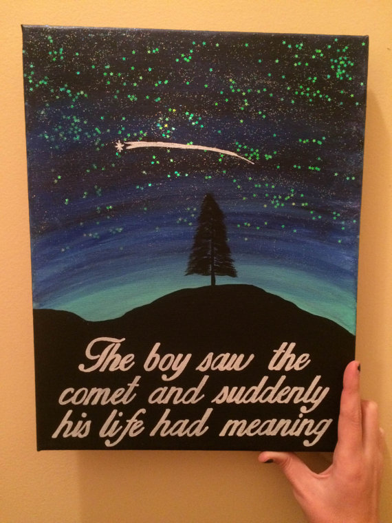 570x760 One Tree Hill Comet Painting - One Tree Hill Painting