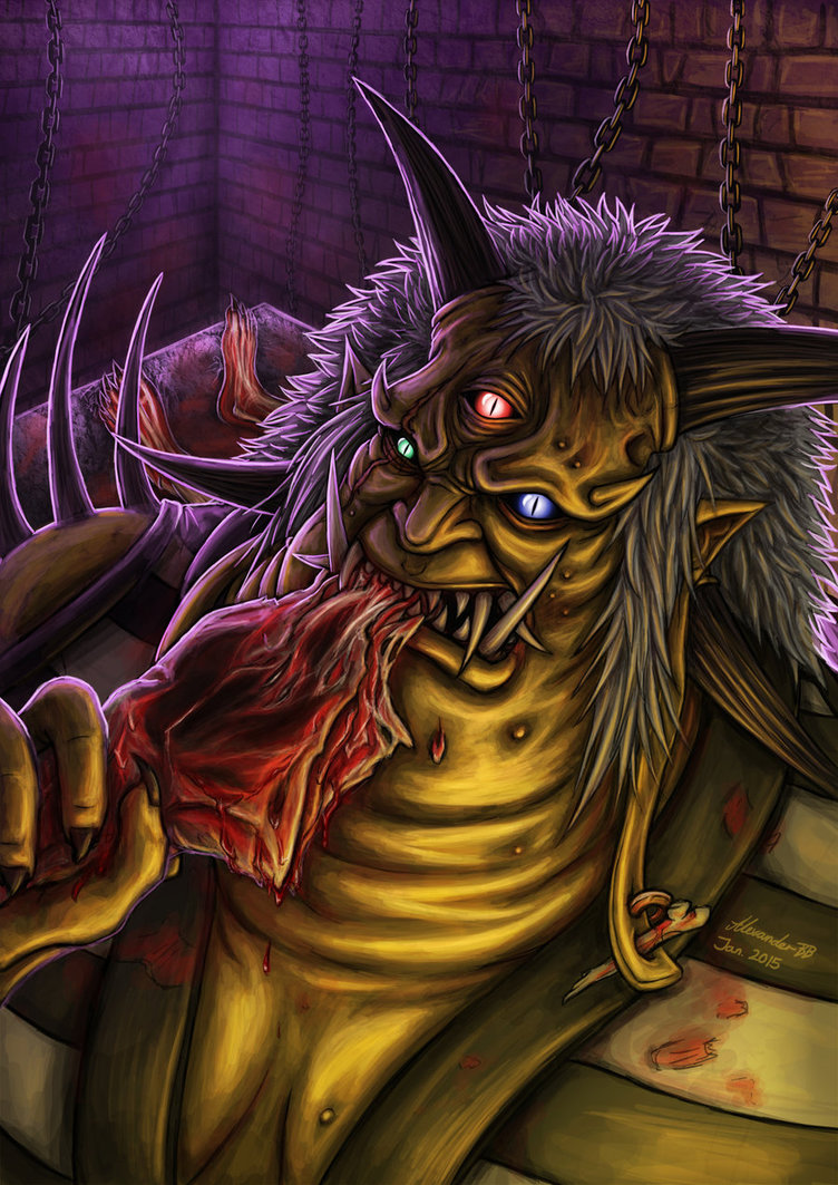 752x1063 Oni Painting - Oni Demon Painting