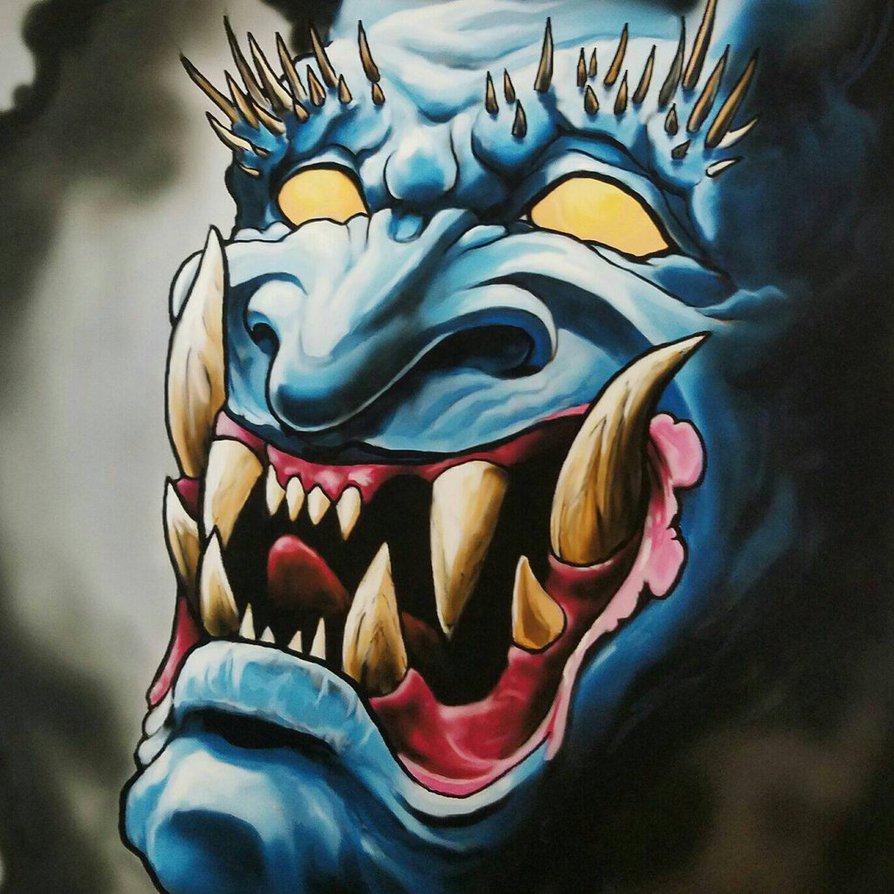 894x894i Demon By Tattoobyjacob - Oni Demon Painting