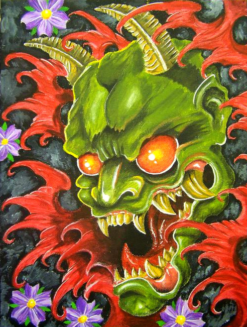 496x657i Painting By Justinstorm - Oni Painting