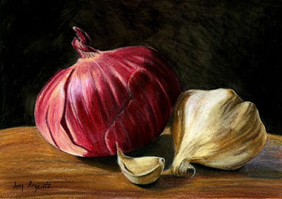 400x283 A Painting A Day By Joy Argento Garlic And Onion - Onion Painting