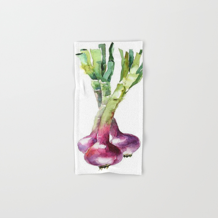 700x700 Spring Onion Painting Hand Amp Bath Towel By Mayalova17 Society6 - Onion Painting