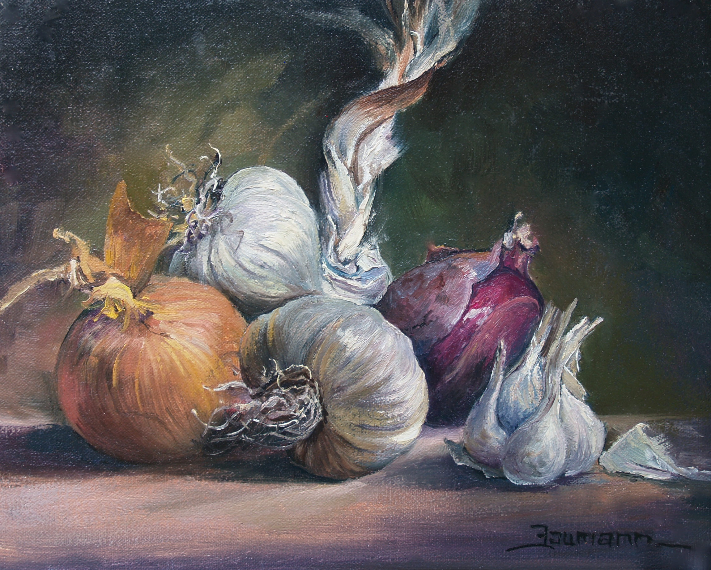 2300x1843 Still Life Paintings Onions And Garlic - Onion Painting