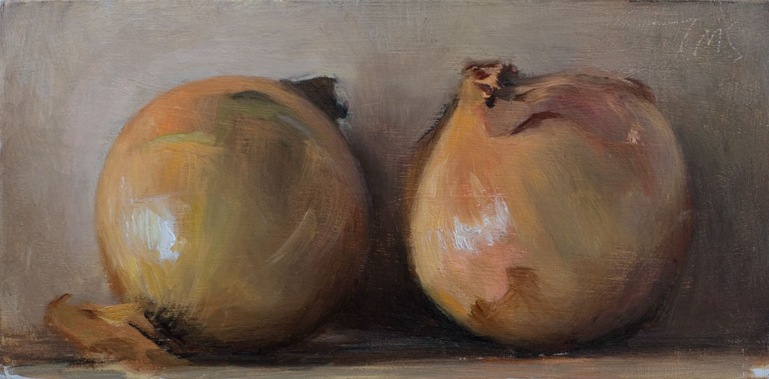 1100x542 Daily Paintings Two Onions Postcard From Provence - Onion Painting