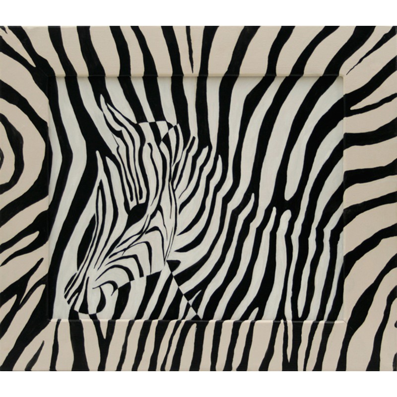 800x800 Elle N' Be Zebra Op Art - Op Art Painting