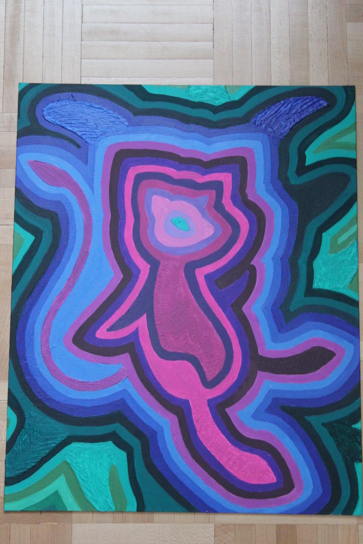 730x1095 Op Art Painting Mew By Fallen Angelgirl - Op Art Painting