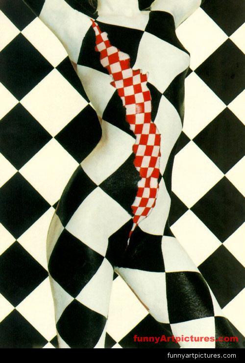 500x741 Optical Illusions 3d, Op Art Bodypaint , Funny Picture Gallery - Op Art Painting