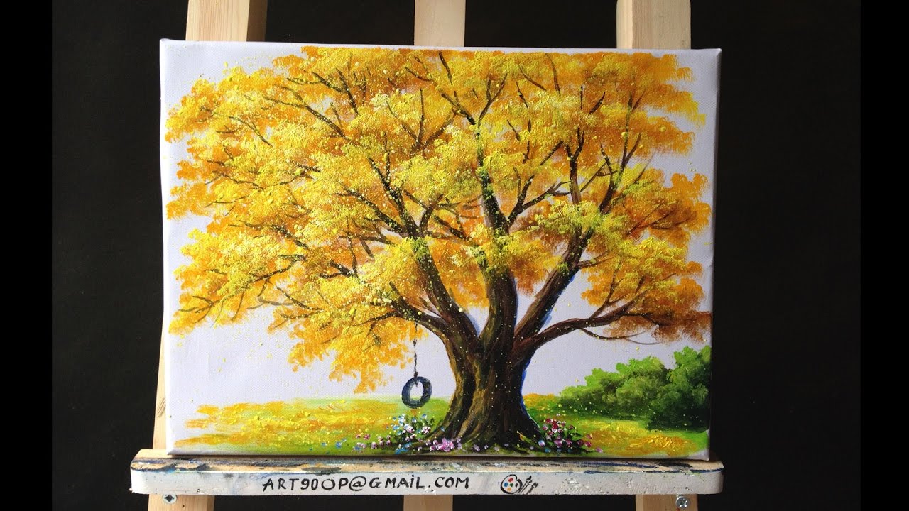 1280x720 How To Paint A Tree With Acrylic Lesson11 - Op Painting