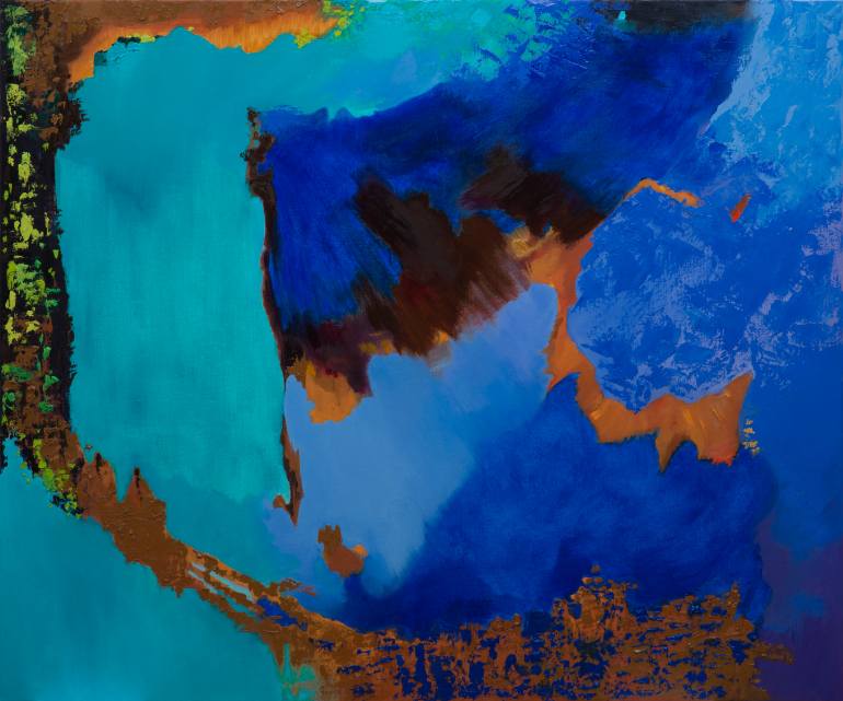 770x641 Saatchi Art Iridescent Blue Opal Painting By Marta Zamarska - Opal Painting