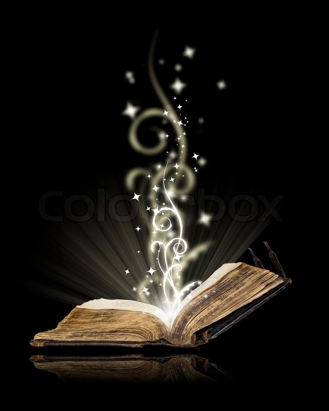 640x800 Open Book Magic On Black Stock Photo Colourbox - Open Book Painting