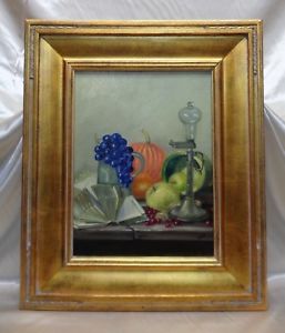 257x300 Signed Helen Estate Vintage Fruit Amp Open Book Still Life Oil - Open Book Painting