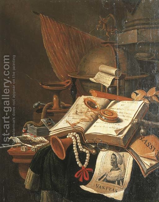 512x651 A Vanitas Still Life With An Open Book (After) Evert Collier - Open Book Painting