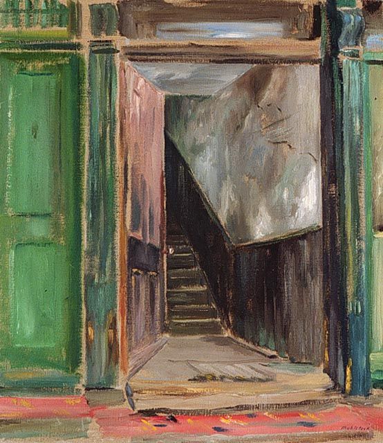 554x640 Louis Muhlstock - Open Door Painting