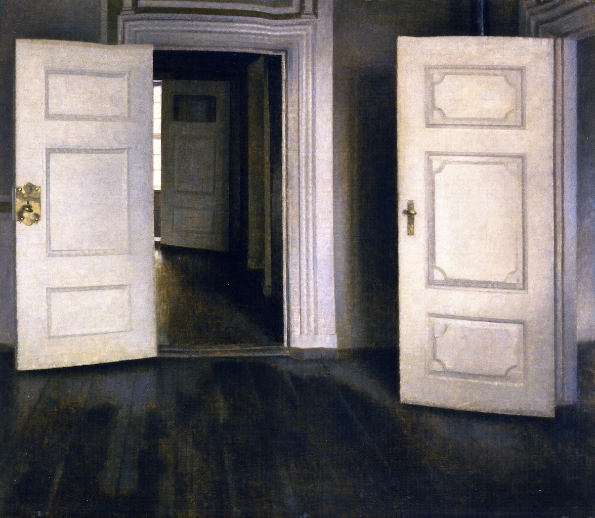 1176x1024 Open Doors Painting Vilhelm Hammershoi Oil Paintings - Open Door Painting