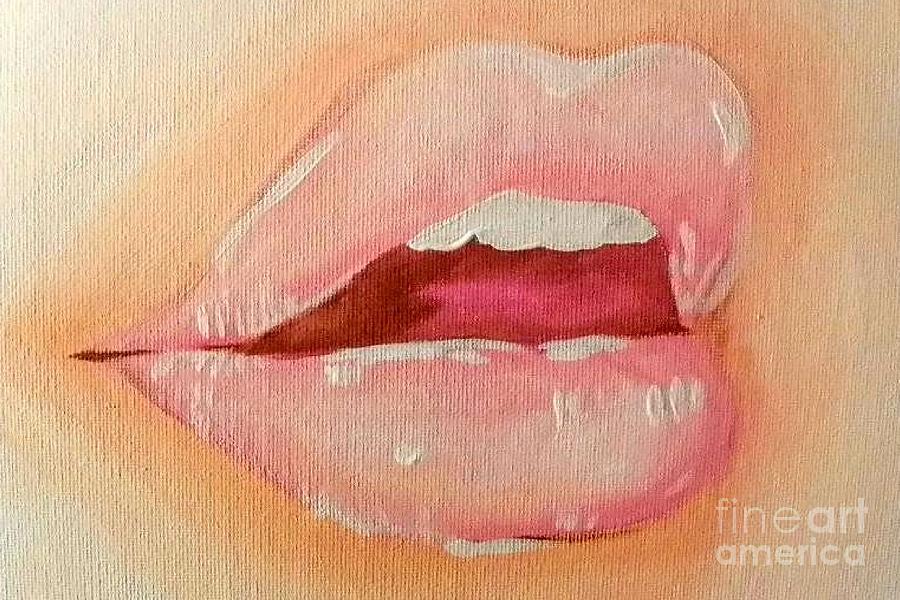 900x600 Lips Soft Painting By Marisela Mungia - Open Mouth Painting