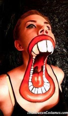 236x400 107 Best Amazing Face Art Images On Face Paintings - Open Mouth Painting