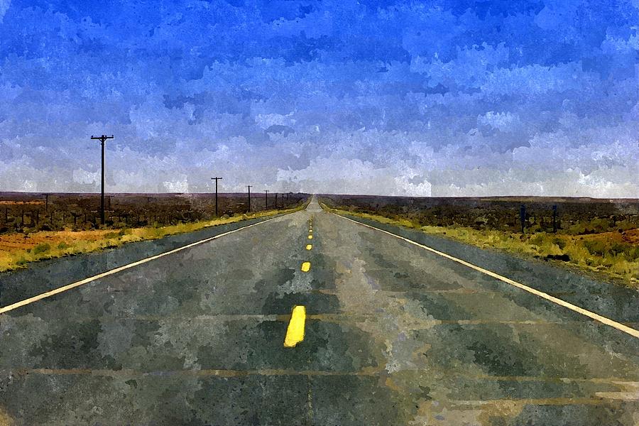 900x600 Open Road Painting By Duende Artworks - Open Road Painting