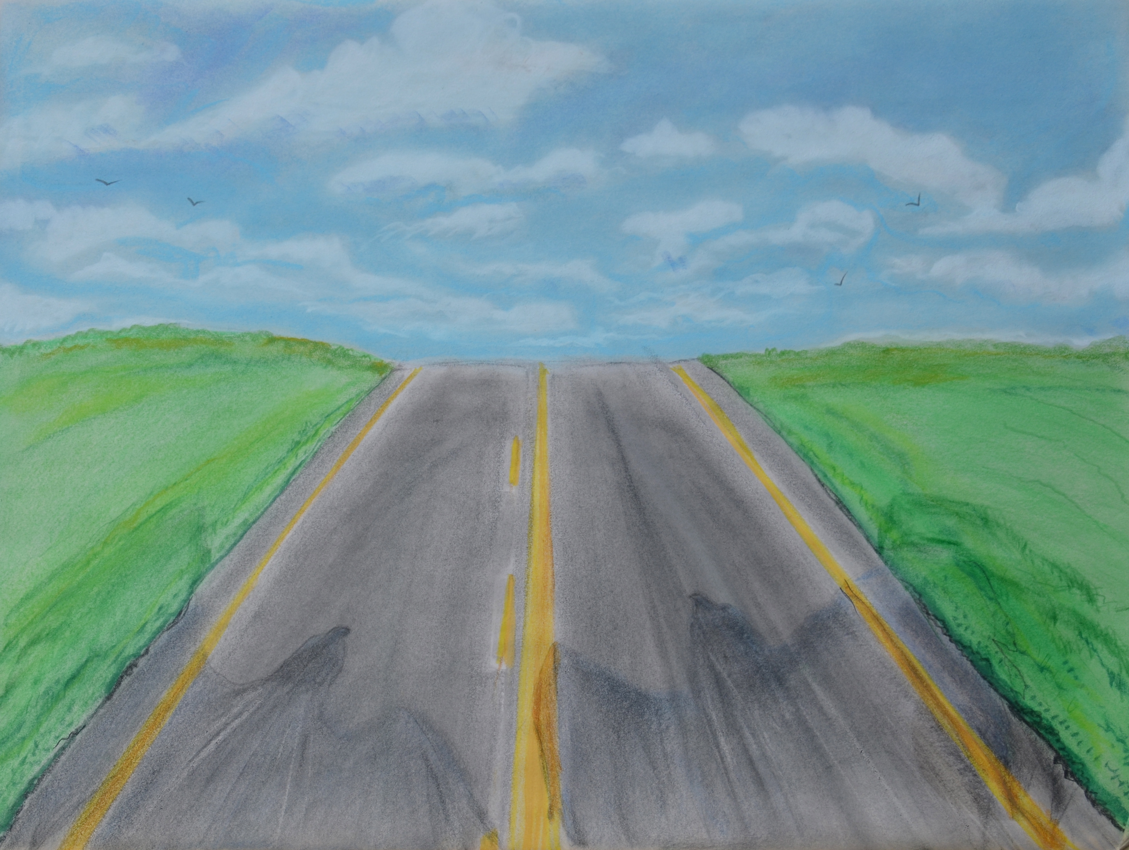 3944x2969 Open Road. Original Painting Or A Print. - Open Road Painting
