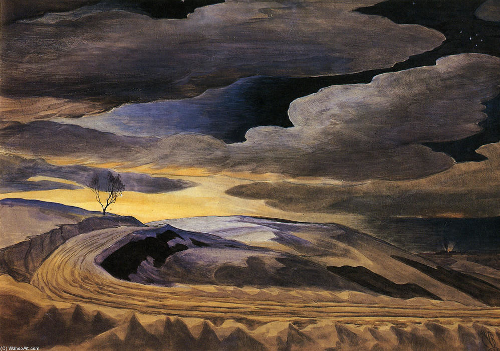 998x700 The Open Road By Charles E. Burchfield - Open Road Painting