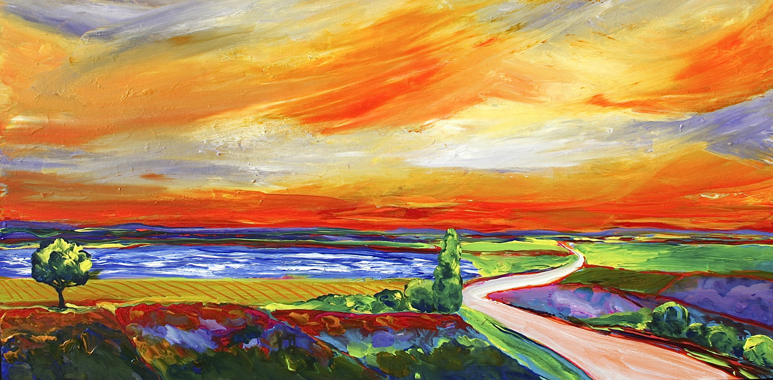3285x1617 The Open Road Where, Exactly, Is It Taking You Stephanie - Open Road Painting