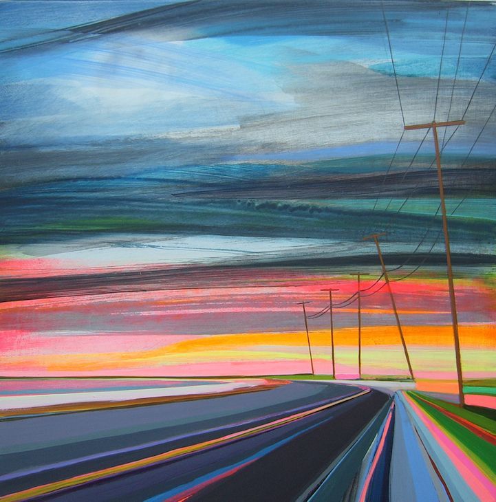 721x730 Gorgeous Pastel Paintings Capture The Endless Freedom Of The Open - Open Road Painting