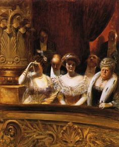 236x291 Les Deux Soeurs A L'Opera By Jean Gabriel Domergue A Loge - Opera Painting