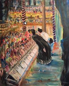 239x300 Original Leon Goodman Madame Butterfly Opera Puccini Oil - Opera Painting