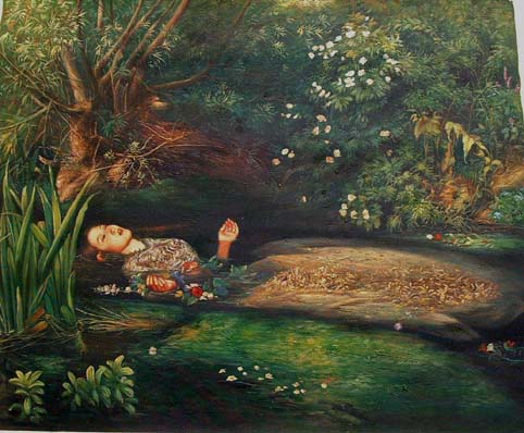 482x398 Millais - Ophelia Drowning Painting