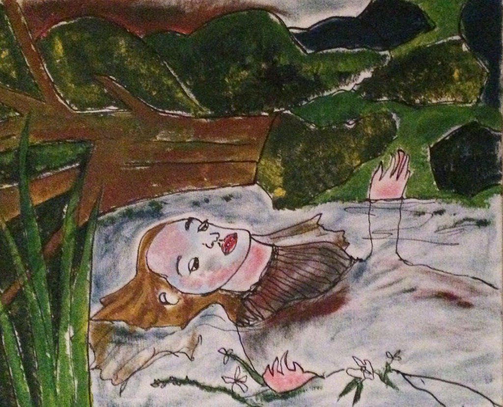 1024x829 Ofelia. Inspired By John Everett Millais Painting - Ophelia Painting