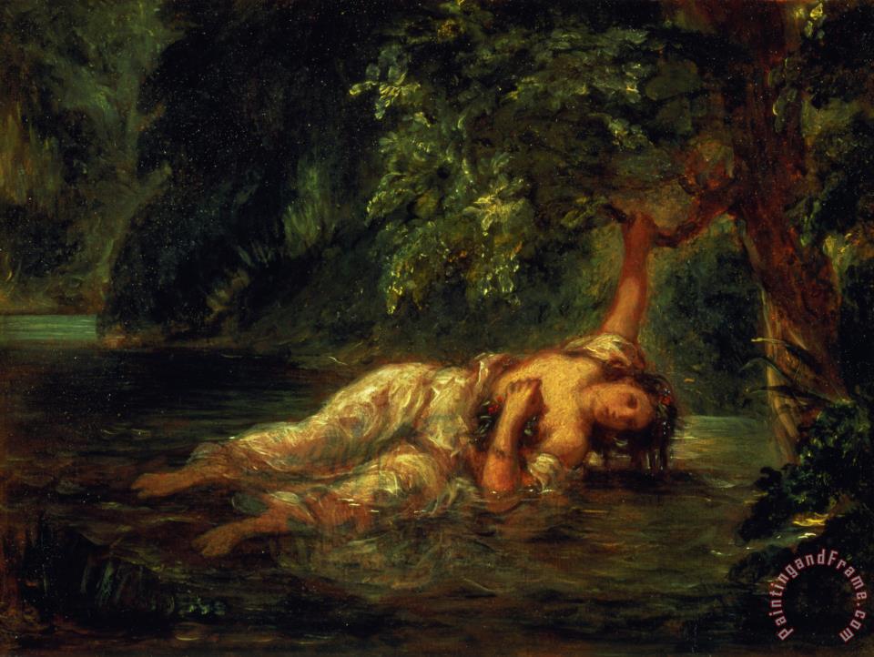 960x722 Eugene Delacroix The Death Of Ophelia Painting - Ophelia Painting