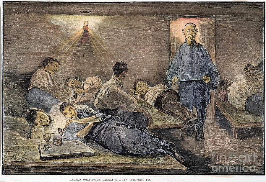 900x617 Nyc Opium Den, 1881 Photograph By Granger - Opium Den Painting