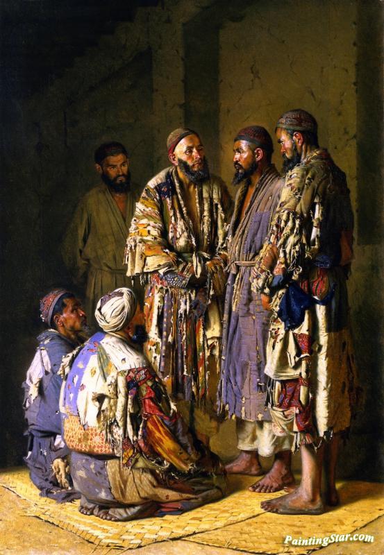 553x800 Politicians In An Opium Den Artwork By Vasily Vasilevich - Opium Den Painting