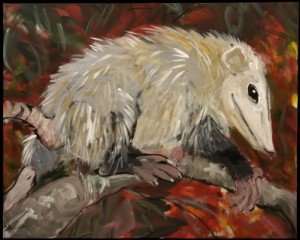300x240 For The Love - Opossum Painting