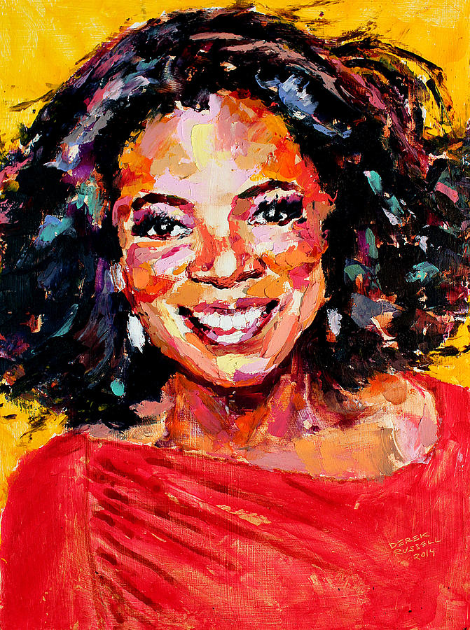 671x900 Oprah Winfrey Painting By Derek Russell - Oprah Painting