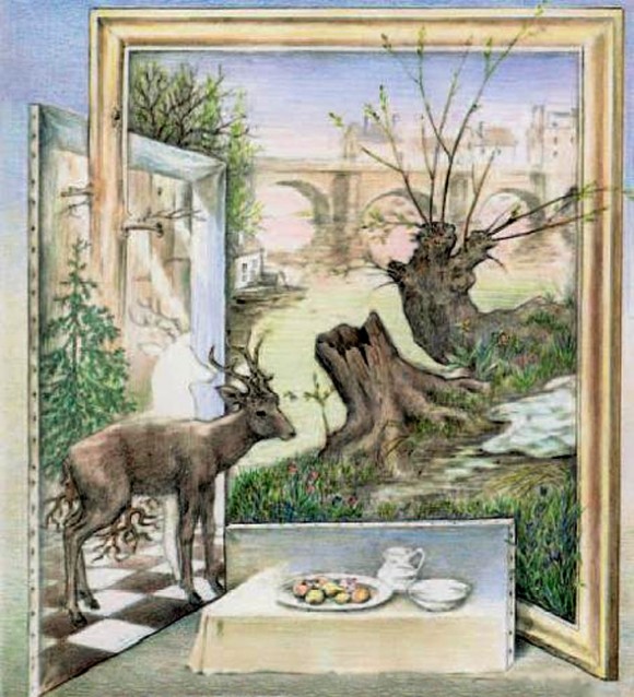 580x638 What's Off In This Optical Illusion Painting - Optical Illusion Painting