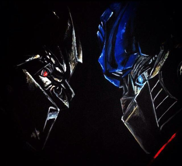 640x585 Transformers Optimus Prime Megatron Painting Canvas Canvas Ideas - Optimus Prime Painting