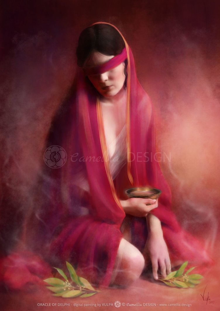 752x1063 Oracle Of Delphi By Vulpa Art - Oracle Of Delphi Painting